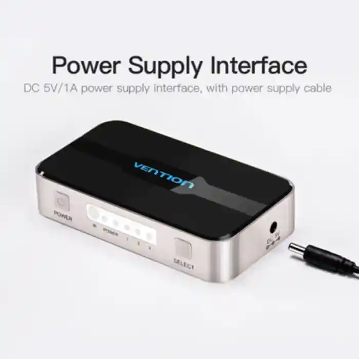 Vention AFFH0 3 in 1 4K HDMI Switcher with IR Remote Control